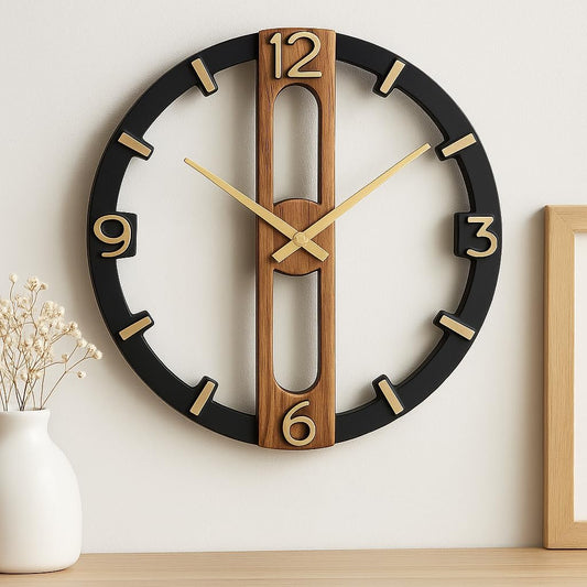 Mechanical Model Wall Clock, 12-Inch Vintage Gear Design Wall Clock with Open Frame, Industrial Style Steampunk Decor, Silent Non-Ticking Quartz Movement, for Home, Office, Living Room