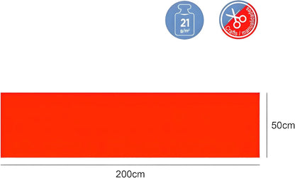 Crepe Paper 200cm x 60cm Red for Crafts, Decorations, Art Projects