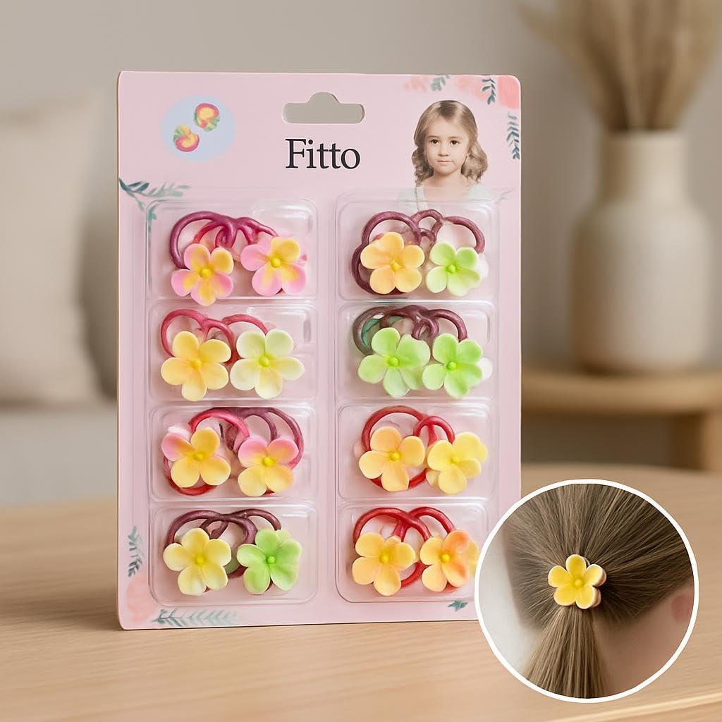 96 Pieces 16 Pieces Plumeria Hair Ties with Rubber Band for Stylish Hair Accessories