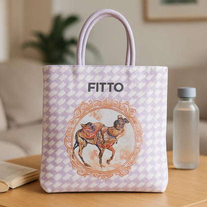 Durable Eco-Friendly Dubai Purple Camel Canvas Tote Bag with Handles