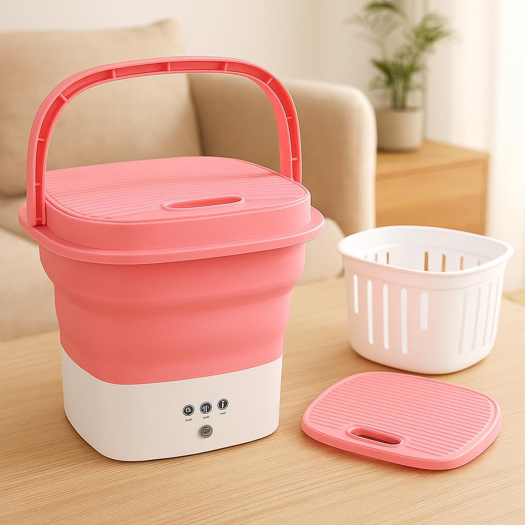 Portable Washing Machine, 5L Capacity, Compact & Lightweight, Ideal for Small Loads, Travel, Apartments, Dorms, & RV Use – Energy-Efficient and Convenient for On-the-Go Cleaning