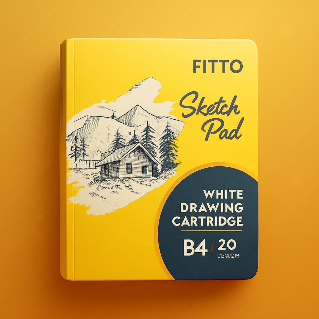 Premium White Drawing Cartridge Sketch Pad - 20 Sheets, Smooth 100 GSM Paper for Pencil, Charcoal, Ink & Watercolor - Acid-Free, Durable & Tear-Resistant - Ideal for Artists, Designers & Students