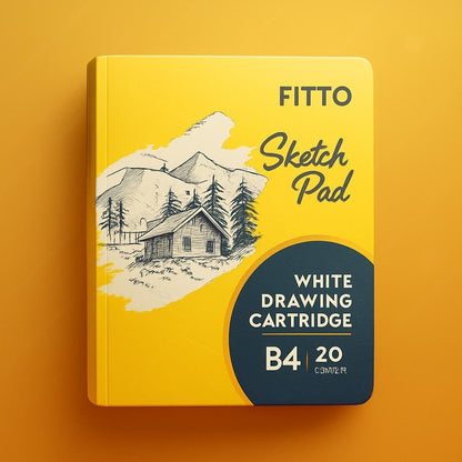Premium White Drawing Cartridge Sketch Pad - 20 Sheets, Smooth 100 GSM Paper for Pencil, Charcoal, Ink & Watercolor - Acid-Free, Durable & Tear-Resistant - Ideal for Artists, Designers & Students