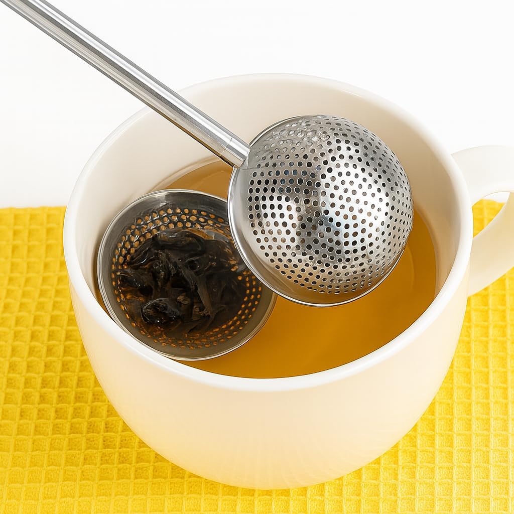 96 Pieces Stainless Steel Tea Strainers (Fine Mesh – Durable Loose Leaf Tea Infuser with Long Handle for Easy Brewing – Reusable – Rustproof Tea Filter for Cups – Mugs – and Teapots – Dishwasher Safe)