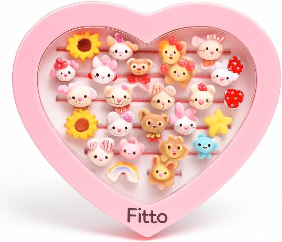 120 Pieces Multi-Color Heart-Shaped Plastic Finger Rings in Beautiful Packings