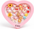 120 Pieces Multi-Color Heart-Shaped Plastic Finger Rings in Beautiful Packings