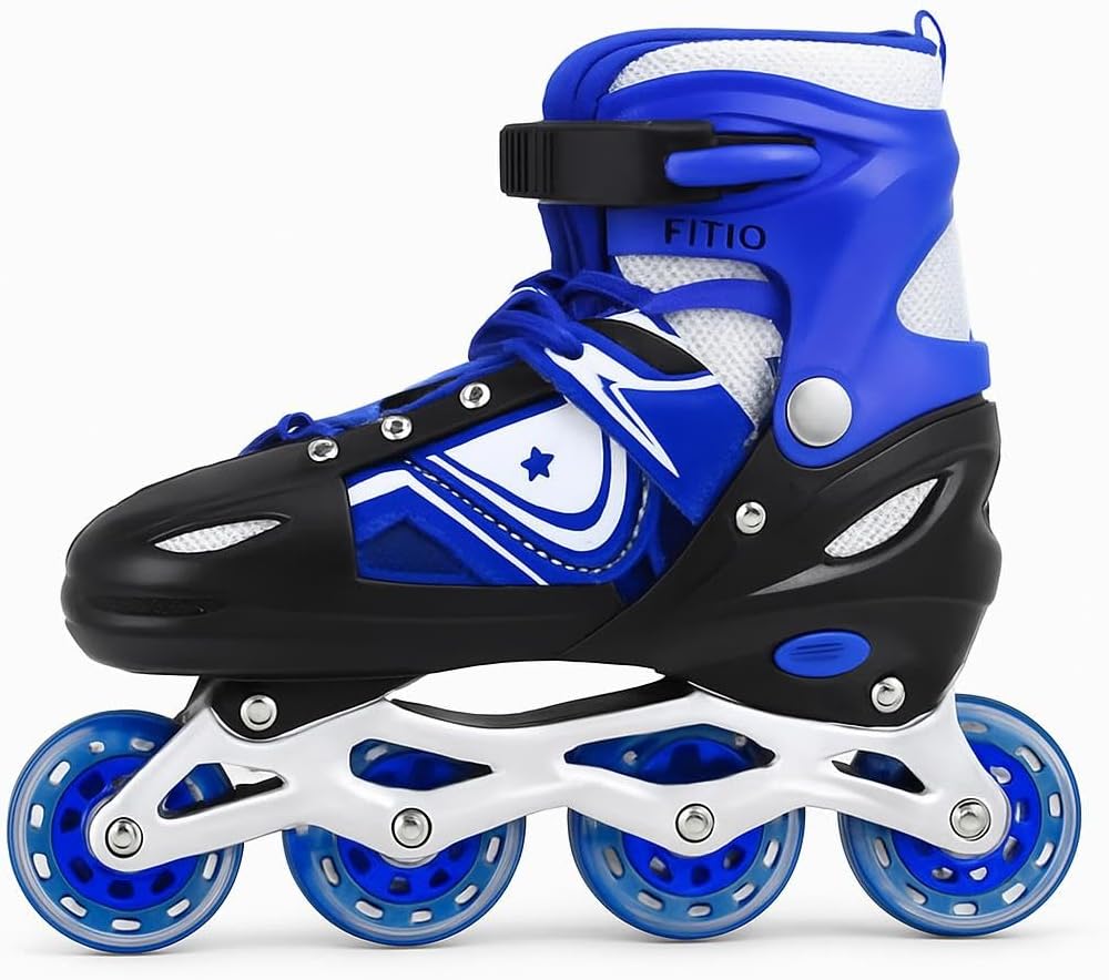 Roller Skates for Beginners Mixed Colors with PCV Bag – Inline Pattern Recreational Skating, Kids, Adults, Adjustable Size