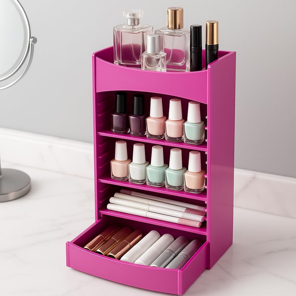 72 Pieces Cosmake Cosmetic Storages (Organizer – Multi-Layer Adjustable Rack – Drawer – for Nail Polish – Lipstick – Brushes)