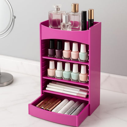 Cosmake Cosmetic Storage, Organizer, Multi-Layer Adjustable Rack, Drawer, for Nail Polish, Lipstick, Brushes