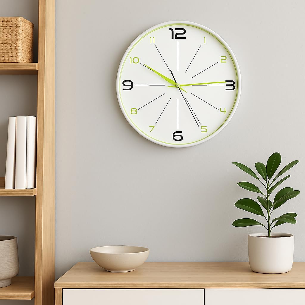 72 Pieces Elegant Wall Clocks (Stylish Modern Timepiece for Home Decor – Large Numbers – Silent Quartz Movement – Battery Operated – Perfect for Living Room – Office – and Bedroom)
