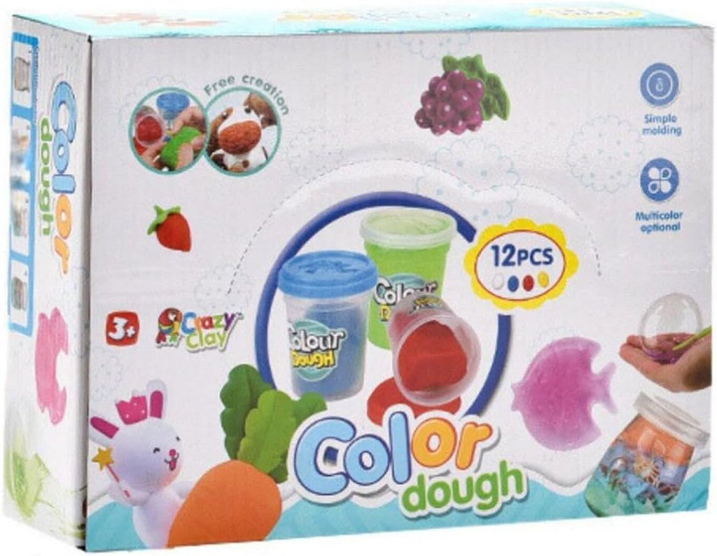 96 Pieces 12 Pieces Clay Dough Pack- Colorful Play Clays For Kids' Art and Craft Projects with Moulds