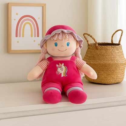 Pink Doll with Pink Hair, Baby Doll, Collectible Toy Doll Pink Hair