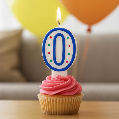 Birthday Candle Number 0, Cake Decoration Candle for Milestone Birthdays - Party Supplies for Birthday Cakes, UAE