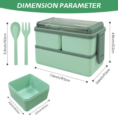 3-Layer Lunch Box for Kids & Adults – Leakproof, BPA-Free, Microwave & Dishwasher Safe – Compact Bento Box with Easy-Snap Lid – Ideal for Work, School, Travel, & Snacks – Portable & Durable