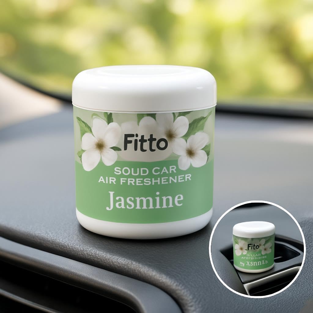 120 Pieces Solid Car Air Freshener Jasmine Scents (Long Lasting Gel Odor Eliminator for Car Interior and Dashboard – 200gms)