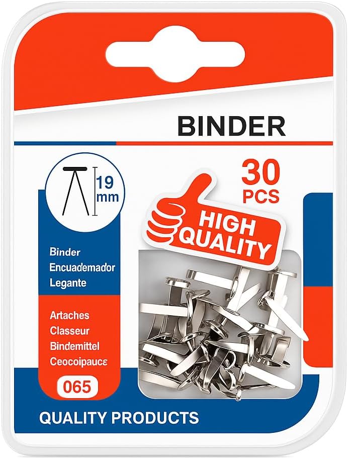 144 Pieces 30 Pieces Binder Clips (19mm for Office Document Organization)