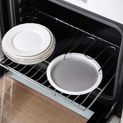Pot Lid Holder – Stainless Steel & PP – White – Round Design