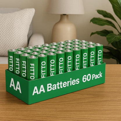 AA Batteries 60 Pack – Long-Lasting Power Alkaline Batteries for Everyday Devices, High-Performance, Reliable Shelf Life, Leak-Proof Design, Ideal for Remotes, Toys, and More
