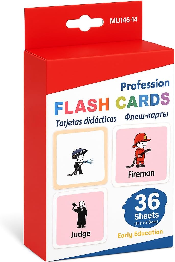Profession Series Flash Cards, 36 Sheets, 11.7x7.8cm