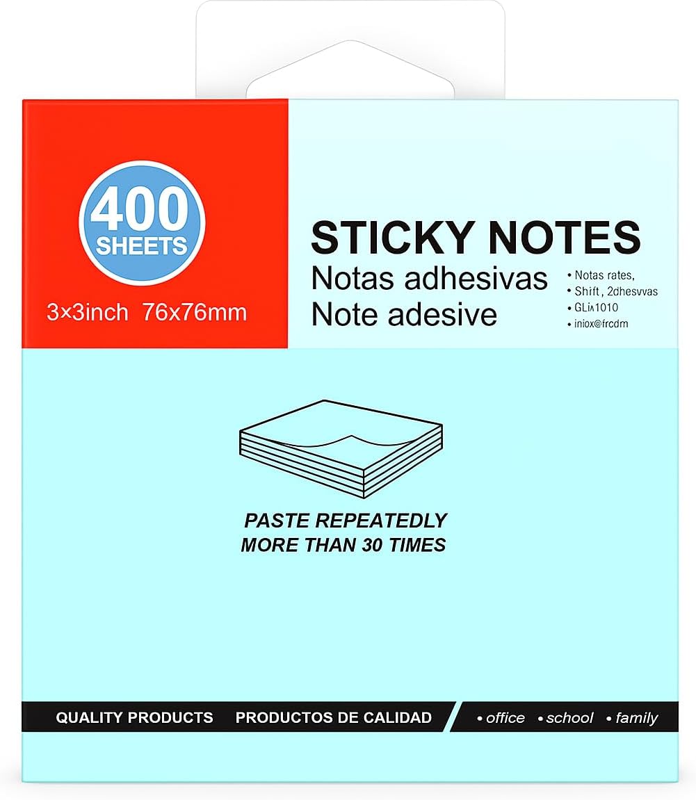 120 Pieces Sticky Notes 400 Sheets (76mm x 76mm Assorted Colors for Office and School Use)