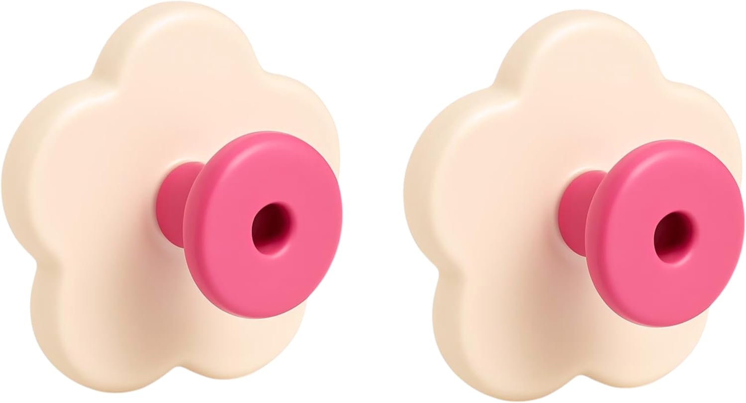 240 Pieces Flower Suction Cup Hooks (Pack of 2 – Cream Color Decorative Design)