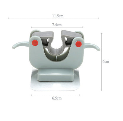 Space-Saving Wall-Mounted Mop and Broom Holder - Light Blue, Gray, Beige