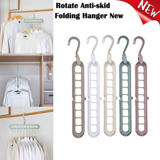 Space-Saving Anti-Skid Folding Hanger with Multi-Slot Design