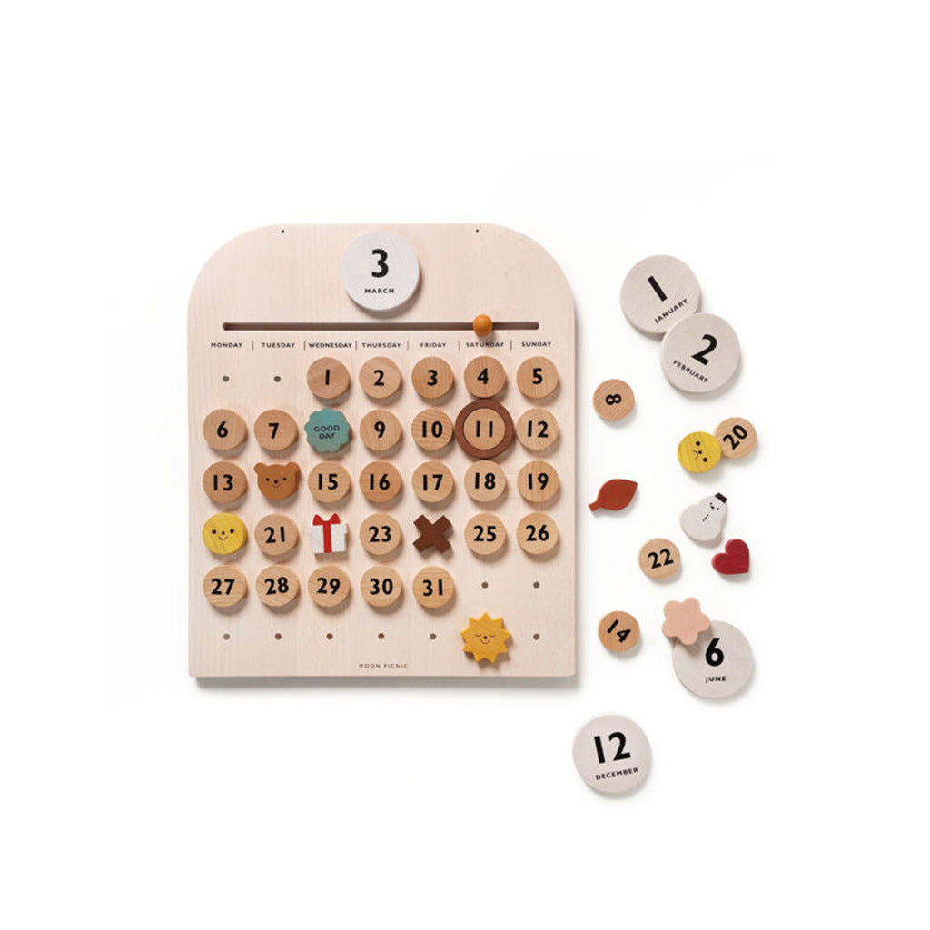 Eco-Friendly Perpetual Wooden Calendar - Sustainable Home Décor