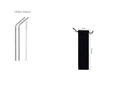 Iridescent Rainbow Stainless Steel Reusable Straws - Eco-Friendly Drinking Solution
