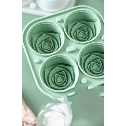 Rose-Shaped Silicone Ice Cube Mold - Eco-Friendly, Reusable, Pink