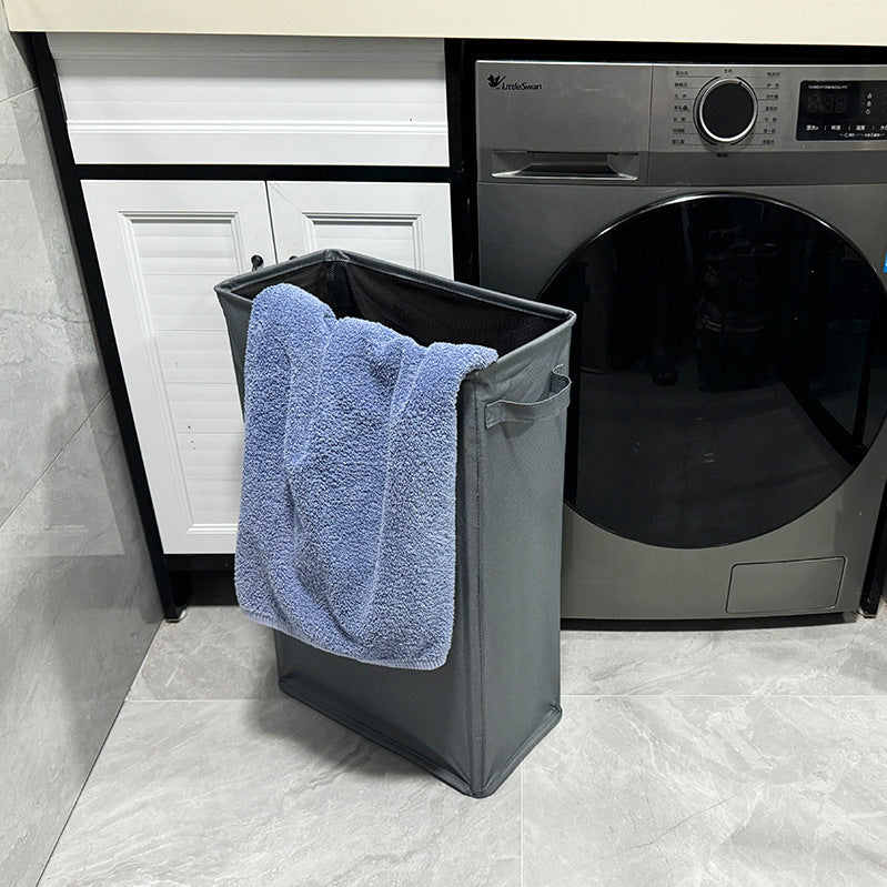 Eco-Friendly Rectangular Laundry Hamper - Beige Canvas for Small Spaces