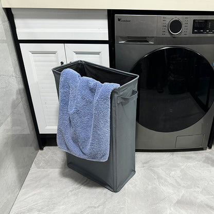 Eco-Friendly Rectangular Laundry Hamper - Beige Canvas for Small Spaces