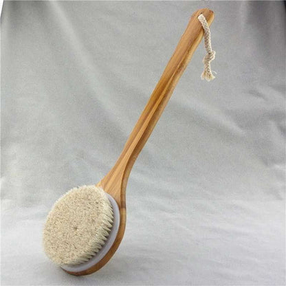 Eco-Friendly Long-Handled Bath Brush with Natural Bristles