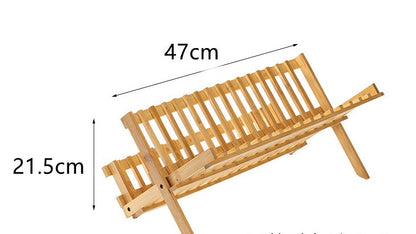 Eco-Friendly Bamboo Dish Drying Rack - X-Shaped Foldable Design