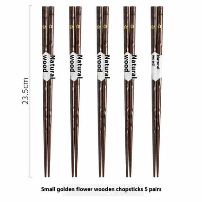 Eco-Friendly Reusable Wooden Chopsticks with Textured Grip