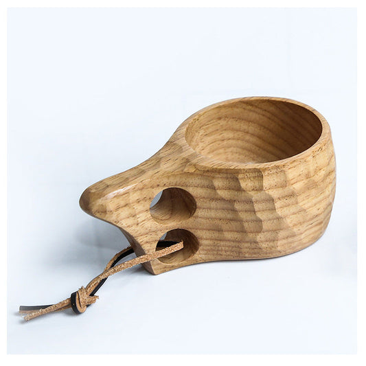 Eco-Friendly Wooden Cup with Handle