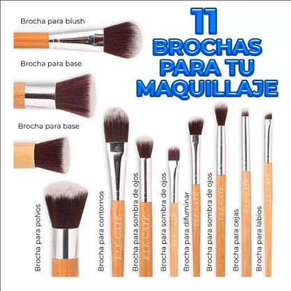 Eco-Friendly Makeup Brush Set with Bamboo Handles