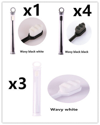Eco-Friendly Bamboo Toothbrush with Wavy Handle Design