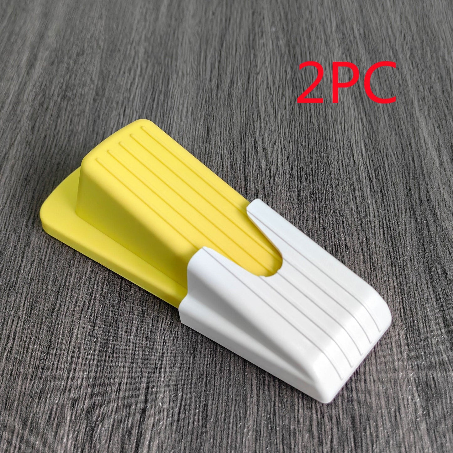 Eco-Friendly Teal & White Doorstop Wedge - Durable Silicone Design