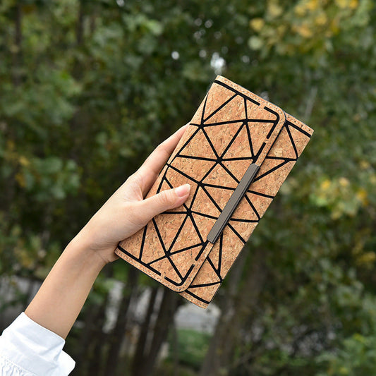 Eco-Friendly Cork Wallet with Geometric Patterns