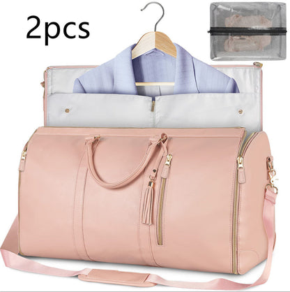 Versatile Light Pink Garment & Duffel Bag for Eco-Friendly Travel