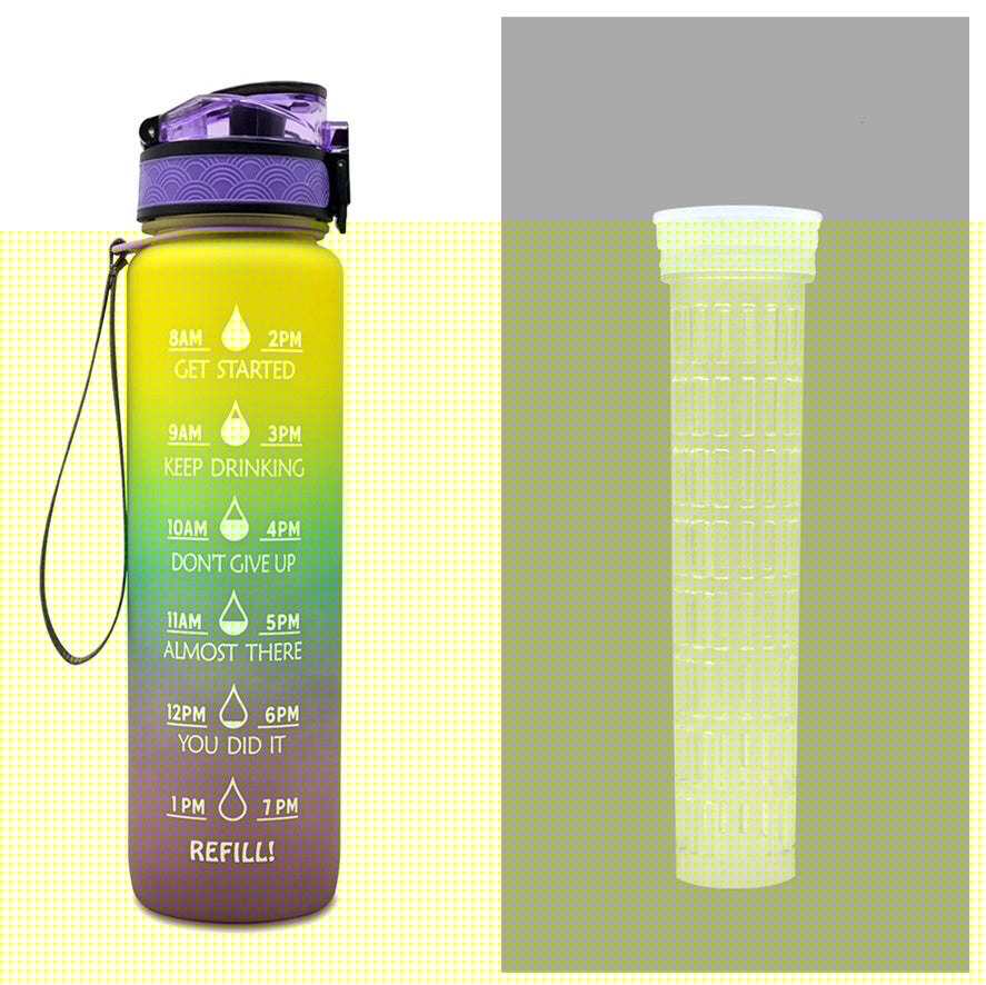 Gradient BPA-Free Water Bottle with Time Markers