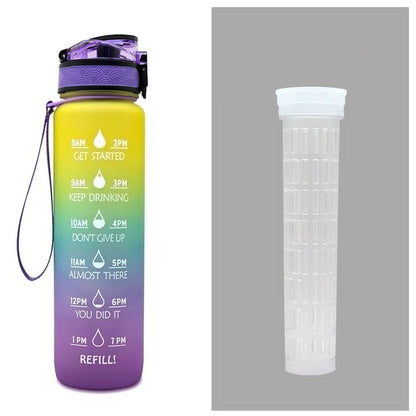 Gradient BPA-Free Water Bottle with Time Markers
