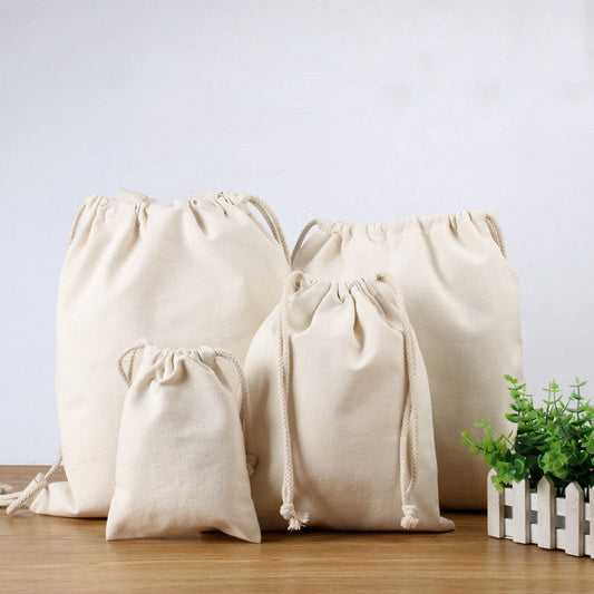 Natural Cotton Drawstring Bags for Eco-Friendly Storage
