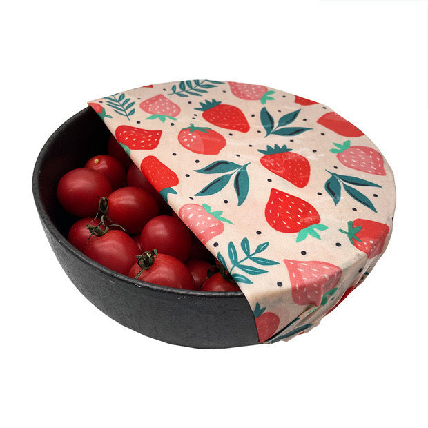 Multicolored Strawberry Beeswax Wraps - Eco-Friendly Food Storage Solution