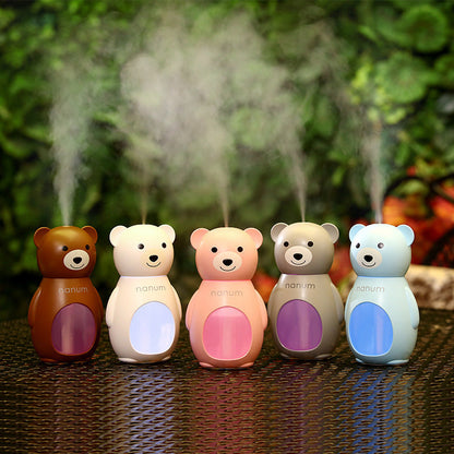 Bear-shaped compact humidifier in multiple colors