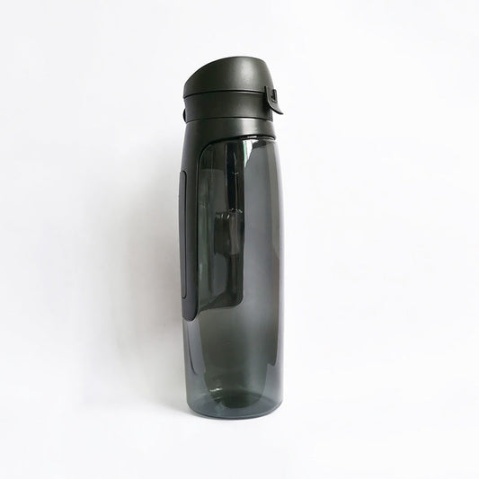 Eco-Friendly Reusable Water Bottle in Dark Gray/Black