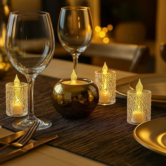 24pcs LED Tea Lights Flickering Flameless Candles – Battery Operated 3.6x6.5cm Candle Lights for Home, Wedding, Party, Decoration, Event