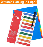 144 Pieces 10 Pages 11 Hole Dividers for Binding (A4 Sheet Capable Binder Tabs)