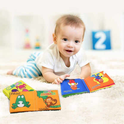Nontoxic Baby Cloth Crinkle Book - Interactive and Educational Toy For Babies and Toddlers, Animal Theme